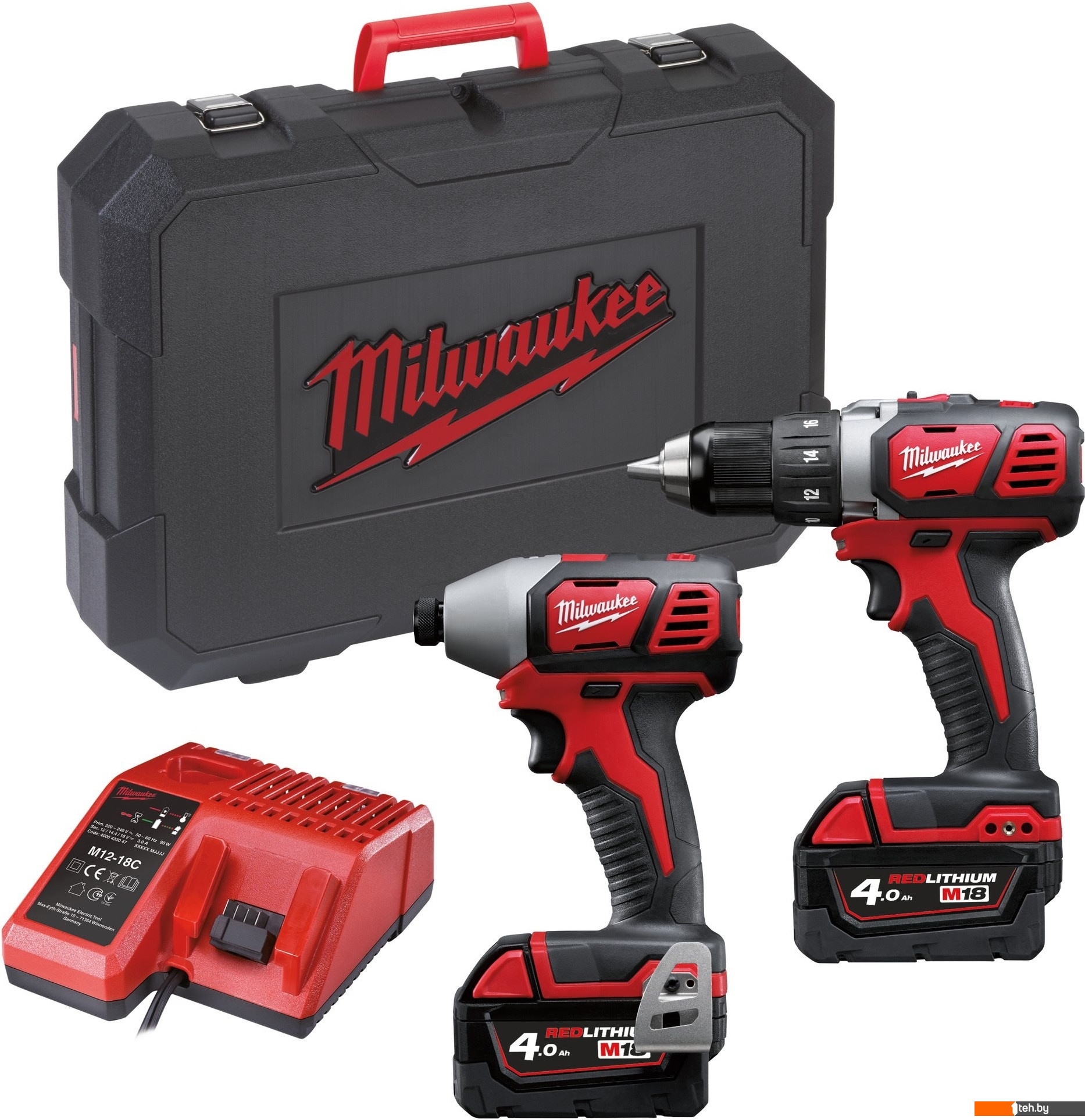 Наборы электроинструментов Milwaukee M18 BPP2D-402C 4933447126 (шуруповерт, винтоверт, 2 АКБ, кейс)