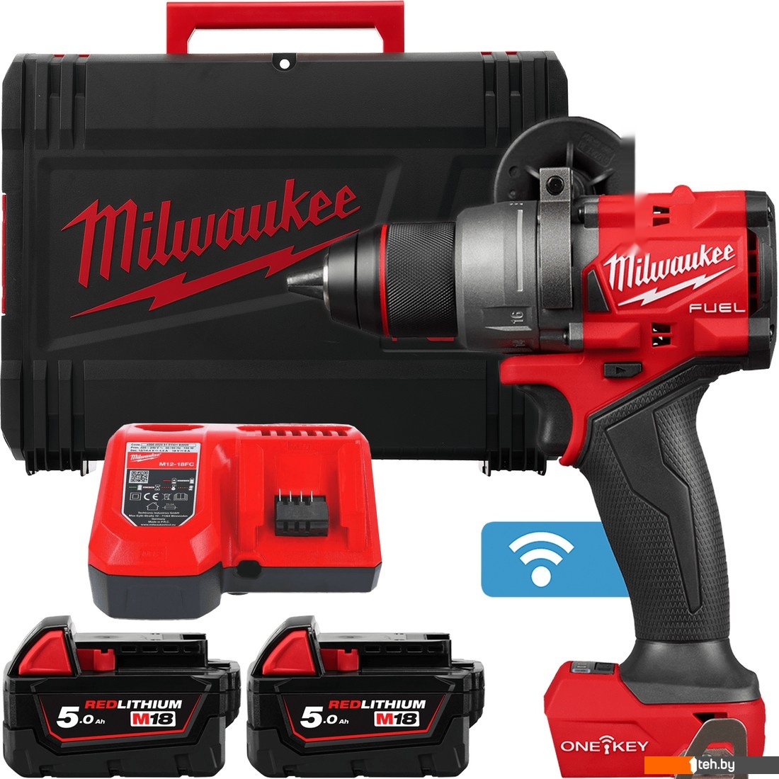  - Шуруповерты, гайковерты, электроотвертки Milwaukee M18 FUEL M18ONEDD3-502X 4933492802 (с 2-мя АКБ 5 Ач, кейс) - M18 FUEL M18ONEDD3-502X 4933492802 (с 2-мя АКБ 5 Ач, кейс)