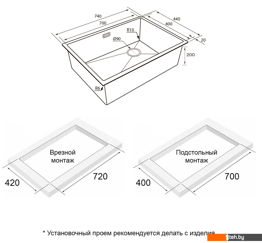 Кухонные мойки Paulmark NEXT-SKEW 74 Uni PM887444-GM