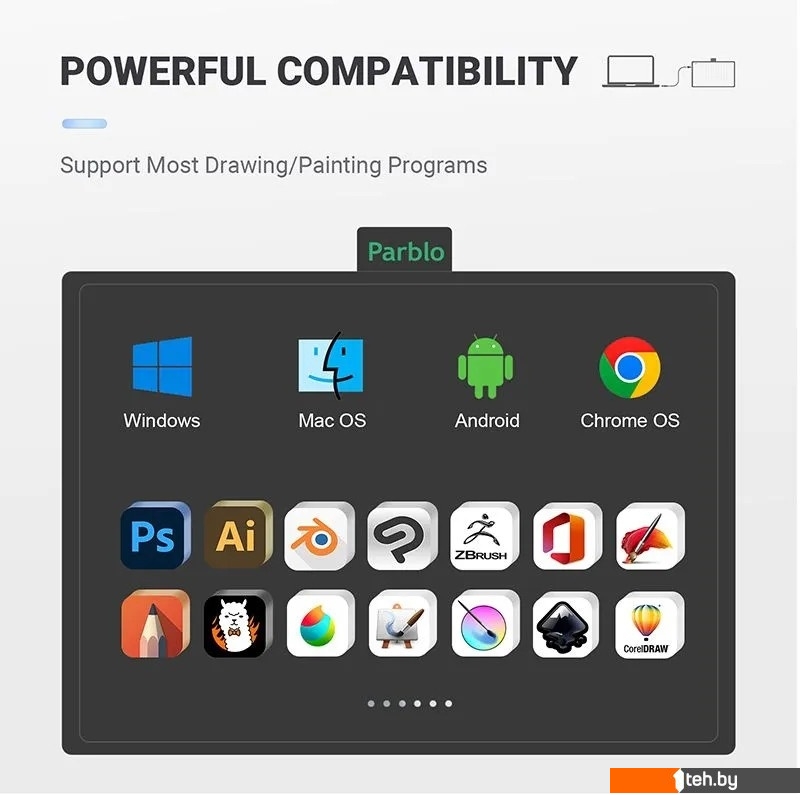 Графические планшеты Parblo Ninos N10B (черный)