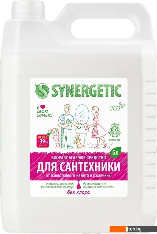  - Бытовая химия Synergetic Для мытья сантехники кислотное, биоразлагаемое 5 л - Для мытья сантехники кислотное, биоразлагаемое 5 л
