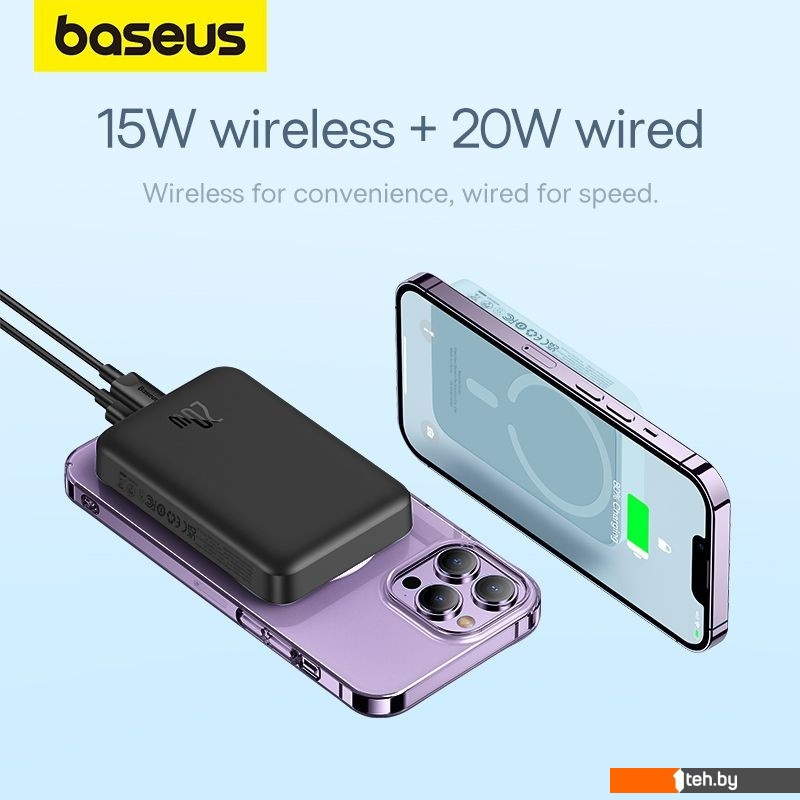 Портативные зарядные устройства Baseus Magnetic Mini Air Wireless Fast Charge Power Bank 20W 10000mAh (черный)