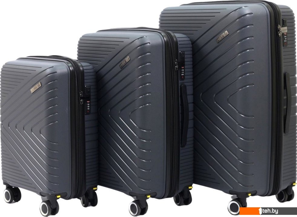  - Чемоданы, сумки-тележки Pride РР-202 (3шт, серый) - РР-202 (3шт, серый)