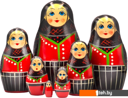  - Развивающие игрушки Брестская Фабрика Сувениров Женщина в датском народном костюме (набор 7 шт) - Женщина в датском народном костюме (набор 7 шт)
