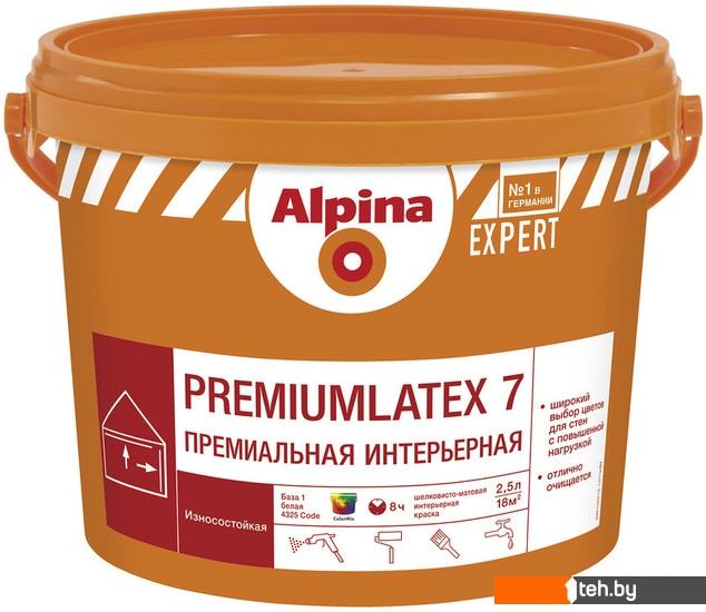  - Краски и эмали Alpina Expert Premiumlatex 7 (База 3, 9.4 л) - Expert Premiumlatex 7 (База 3, 9.4 л)