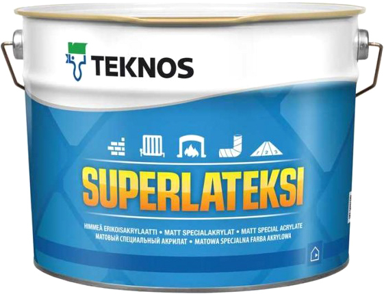  - Краски и эмали Teknos Superlateksi 9л (база 1) - Superlateksi 9л (база 1)