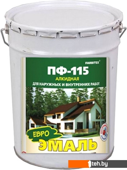  - Краски и эмали Farbitex ПФ-115 20 кг (черный) - ПФ-115 20 кг (черный)