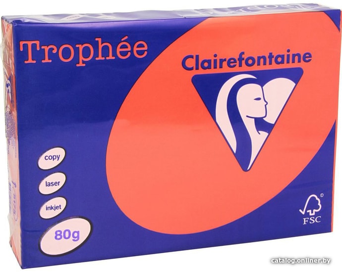  - Бумага и материалы для печати Clairefontaine Trophee интенсив A4 80г/кв.м 500 л (красный) - Trophee интенсив A4 80г/кв.м 500 л (красный)