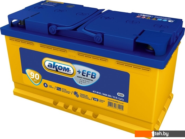  - Автомобильные аккумуляторы AKOM +EFB 90e (90 А·ч) - +EFB 90e (90 А·ч)