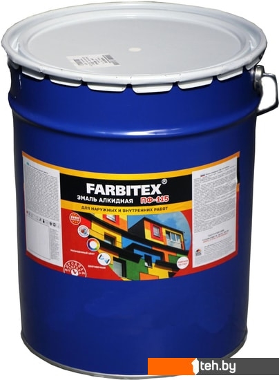  - Краски и эмали Farbitex ПФ-115 10 кг (шоколадный) - ПФ-115 10 кг (шоколадный)