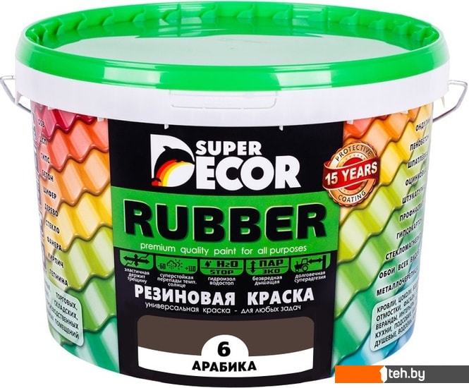  - Краски и эмали Super Decor Rubber 6 кг (№06 арабика) - Rubber 6 кг (№06 арабика)