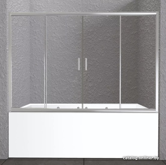  - Шторки и карнизы для ванн и поддонов BelBagno Unique-VF-2-150/180-140-P-Cr (прозрачное стекло) - Unique-VF-2-150/180-140-P-Cr (прозрачное стекло)