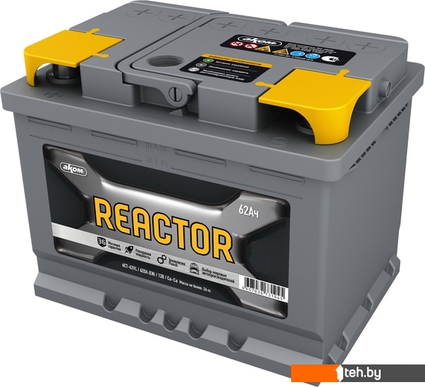  - Автомобильные аккумуляторы AKOM Reactor 6СТ-62e (62 А·ч) - Reactor 6СТ-62e (62 А·ч)