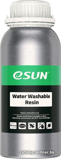  - Расходные материалы и аксессуары для 3D-печати eSUN Water Washable 500 мл (для LCD принтеров, серый) - Water Washable 500 мл (для LCD принтеров, серый)