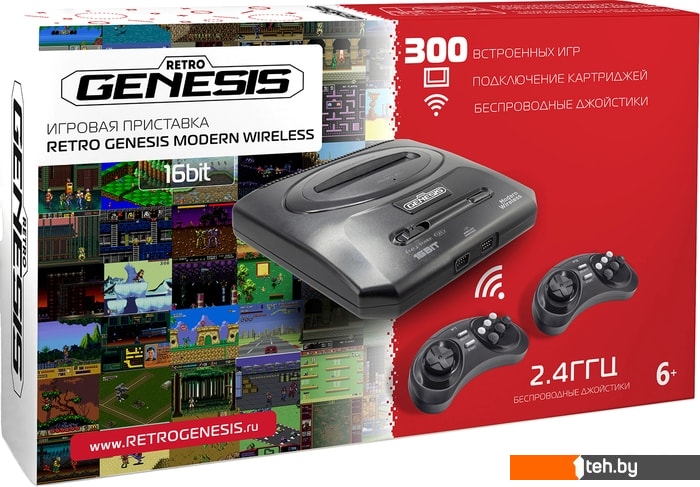  - Игровые приставки Retro Genesis Modern Wireless (2 геймпада, 300 игр) - Modern Wireless (2 геймпада, 300 игр)