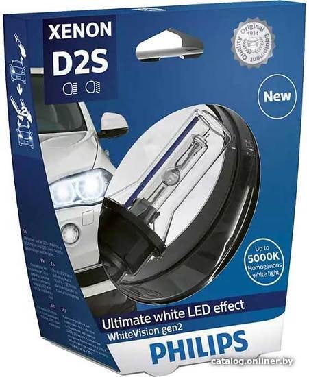  - Автомобильные лампы Philips D2S Xenon WhiteVision gen2 Blister 1шт - D2S Xenon WhiteVision gen2 Blister 1шт