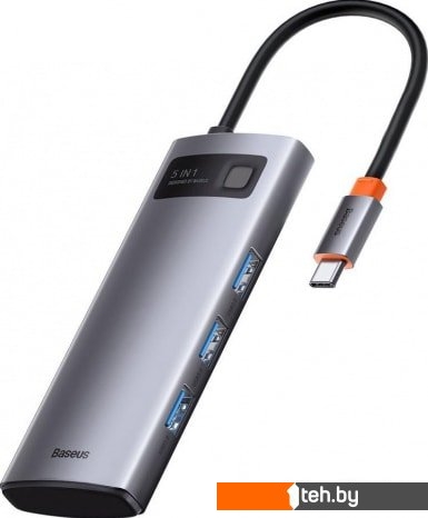  - USB-хабы и док-станции Baseus Metal Gleam Series Multifunctional HUB Type-C Hub Docking Station CAHUB-CX0G - Metal Gleam Series Multifunctional HUB Type-C Hub Docking Station CAHUB-CX0G