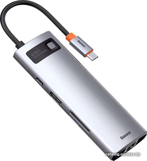 - USB-хабы и док-станции Baseus Metal Gleam Series 8-in-1 Multifunctional Type-C HUB Docking Station CAHUB-CV0G - Metal Gleam Series 8-in-1 Multifunctional Type-C HUB Docking Station CAHUB-CV0G