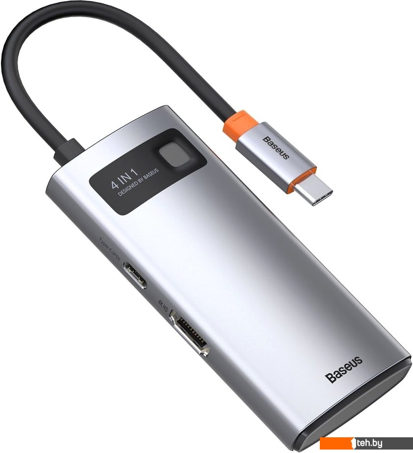  - USB-хабы и док-станции Baseus Metal Gleam Series 4 in 1 Multifunctional Type-C CAHUB-CY0G - Metal Gleam Series 4 in 1 Multifunctional Type-C CAHUB-CY0G