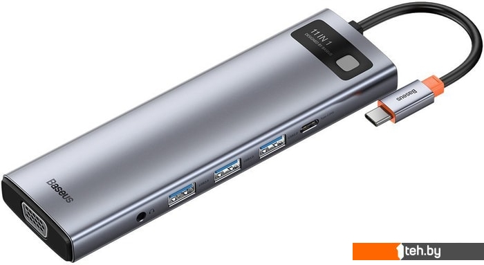  - USB-хабы и док-станции Baseus Metal Gleam Series 11-in-1 Multifunctional HUB Type-C Hub Docking Station CAHUB-CT0G - Metal Gleam Series 11-in-1 Multifunctional HUB Type-C Hub Docking Station CAHUB-CT0G