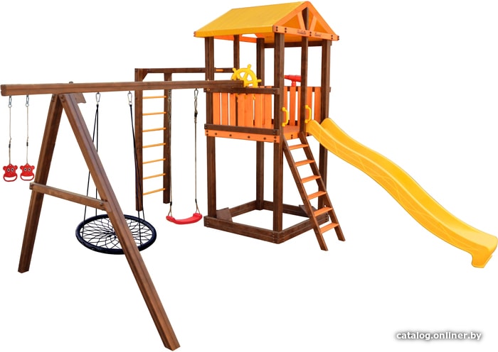  - Детские спортивные комплексы и игровые площадки Perfetto Sport Pitigliano-6 + качели Паутина - Pitigliano-6 + качели Паутина