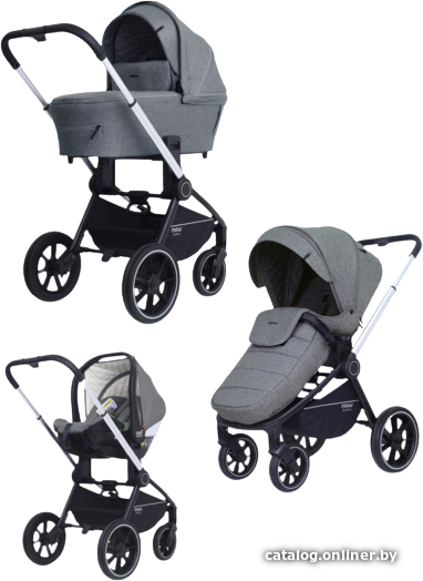  - Детские коляски и аксессуары Rant MOWbaby Zoom PU (3 в 1, silver grey) - MOWbaby Zoom PU (3 в 1, silver grey)
