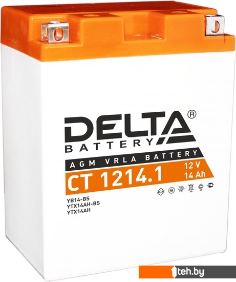  - Мотоциклетные аккумуляторы Delta CT 1214.1 (YB14-BS, YTX14AH, YTX14AH-BS) (14 А·ч) - CT 1214.1 (YB14-BS, YTX14AH, YTX14AH-BS) (14 А·ч)