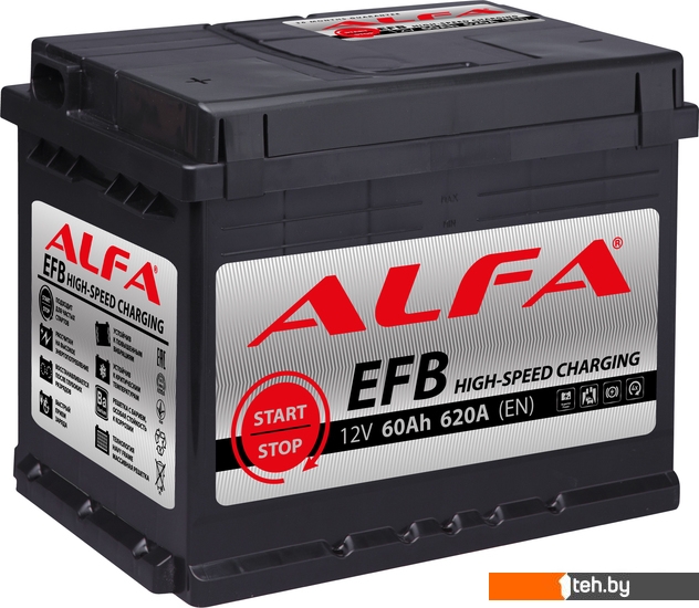  - Автомобильные аккумуляторы ALFA EFB 60 R (60 А·ч) - EFB 60 R (60 А·ч)