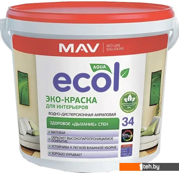  - Краски и эмали Ecol 33 ВД-АК-1033 11 л (белый) - 33 ВД-АК-1033 11 л (белый)