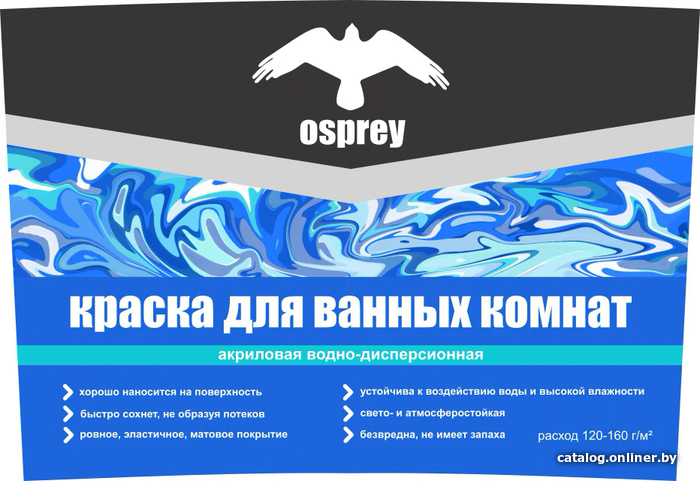  - Краски и эмали Osprey ВД-АК-201 для ванных комнат 25 кг (белый) - ВД-АК-201 для ванных комнат 25 кг (белый)
