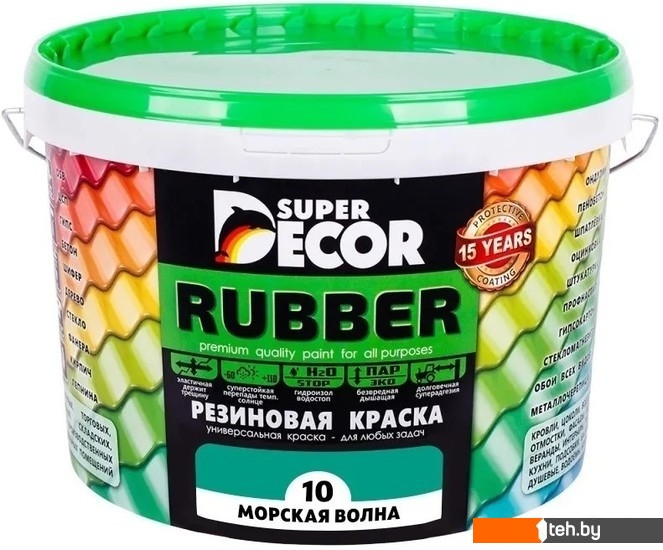  - Краски и эмали Super Decor Резиновая 12 кг (№00 Белоснежный) - Резиновая 12 кг (№00 Белоснежный)