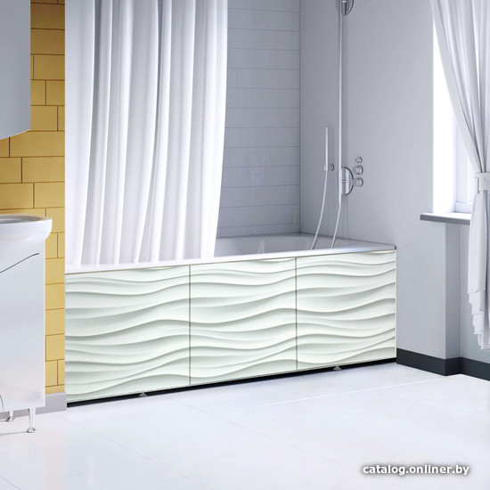  - Экраны под ванну Comfort Alumin Волна белая 3D 1.5 - Волна белая 3D 1.5
