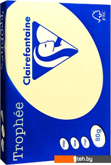  - Бумага и материалы для печати Clairefontaine Trophee A4 80 г/кв.м 500 л 1977C (светло-желтый) - Trophee A4 80 г/кв.м 500 л 1977C (светло-желтый)