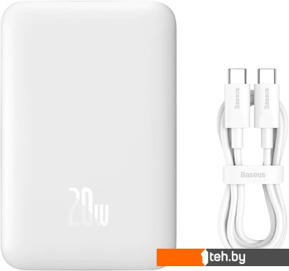  - Портативные зарядные устройства Baseus Magnetic Mini Wireless Fast Charge Power Bank 10000mAh 20W (белый) - Magnetic Mini Wireless Fast Charge Power Bank 10000mAh 20W (белый)