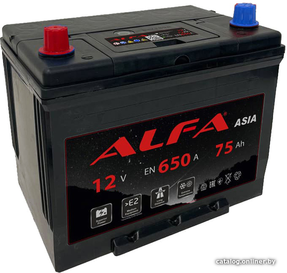  - Автомобильные аккумуляторы ALFA Asia JL 650A (75 А·ч) - Asia JL 650A (75 А·ч)