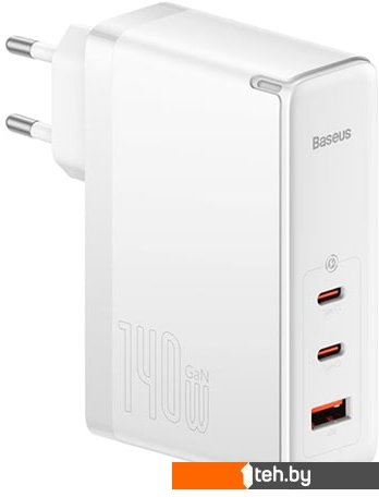  - Зарядные устройства Baseus GaN5 Pro Fast Charger 2C+U 140W EU (белый) - GaN5 Pro Fast Charger 2C+U 140W EU (белый)