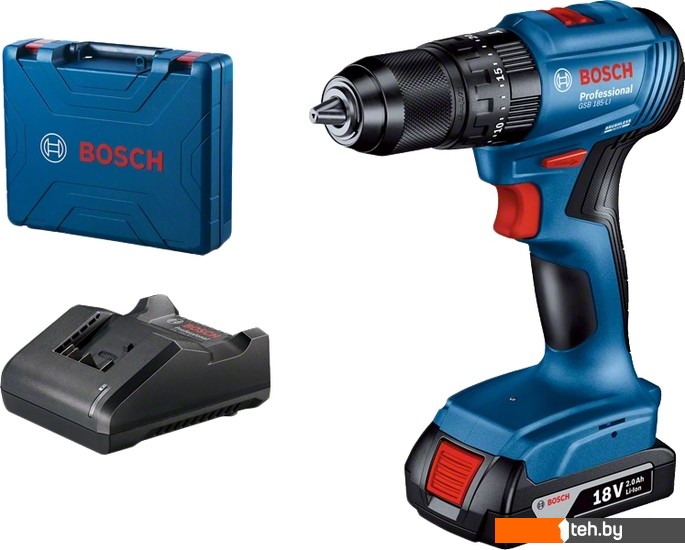  - Шуруповерты, гайковерты, электроотвертки Bosch GSB 185-LI Professional 06019K3101 (с 1-им АКБ, кейс) - GSB 185-LI Professional 06019K3101 (с 1-им АКБ, кейс)