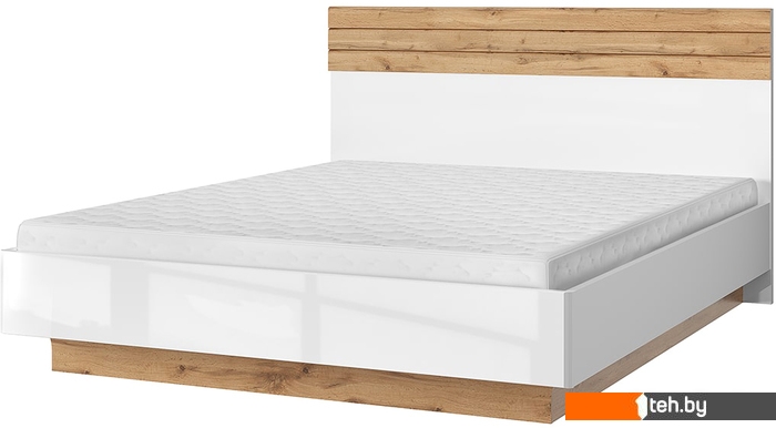  - Кровати Anrex Taurus 160 с ПМ 160x200 (дуб вотан/белый) - Taurus 160 с ПМ 160x200 (дуб вотан/белый)
