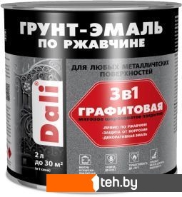  - Краски и эмали Dali Графитовая по ржавчине 3 в 1 2 л (серо-синий) - Графитовая по ржавчине 3 в 1 2 л (серо-синий)