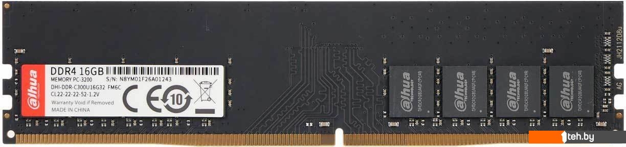  - Оперативная память Dahua 16ГБ DDR4 3200 МГц DHI-DDR-C300U16G32 - 16ГБ DDR4 3200 МГц DHI-DDR-C300U16G32