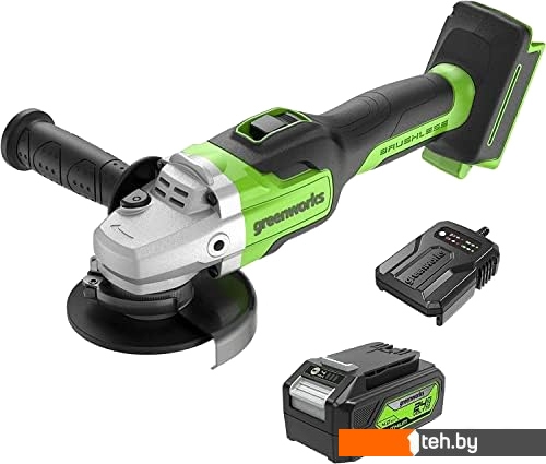  - Угловые шлифмашины (болгарки) Greenworks GD24AGK4 3200207UB (с 1-м АКБ 4Ач) - GD24AGK4 3200207UB (с 1-м АКБ 4Ач)