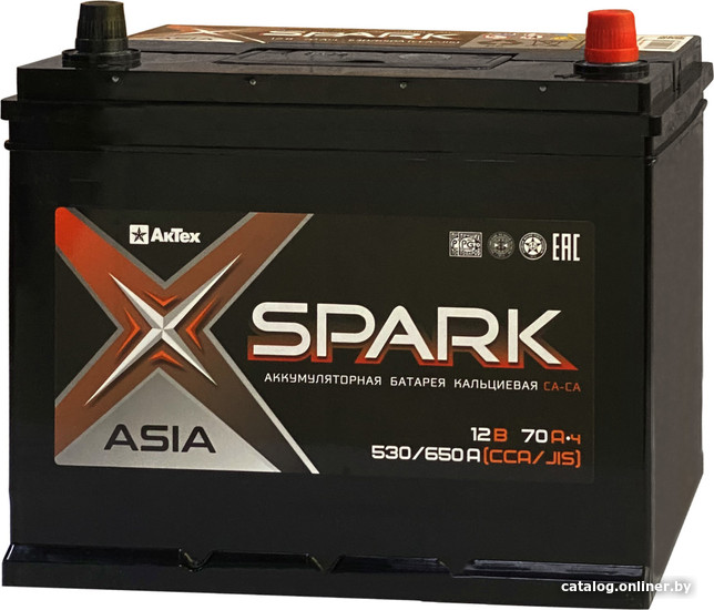 - Автомобильные аккумуляторы Spark Asia 530/650A EN/JIS L+ SPAA70-3-L (70 А·ч) - Asia 530/650A EN/JIS L+ SPAA70-3-L (70 А·ч)