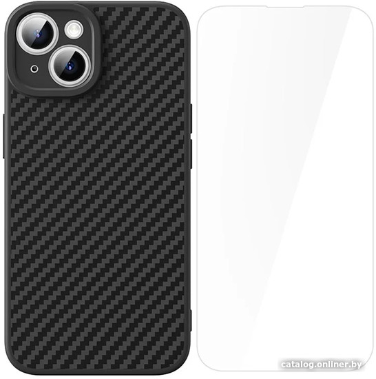  - Чехлы для телефонов Baseus Synthetic Fiber Series для iPhone 15 660157941A (черный/прозрачный) - Synthetic Fiber Series для iPhone 15 660157941A (черный/прозрачный)