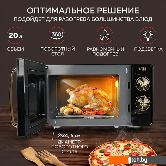  - Микроволновые печи GFgril GF-MWO202 (черный) - GF-MWO202 (черный)