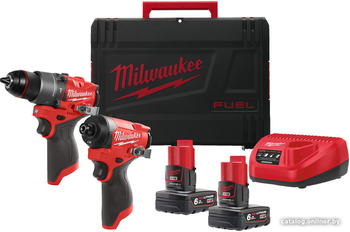  - Наборы электроинструментов Milwaukee M12 FPP2A2-602X Fuel 4933480588 (шуруповерт, винтоверт, 2 АКБ, кейс) - M12 FPP2A2-602X Fuel 4933480588 (шуруповерт, винтоверт, 2 АКБ, кейс)