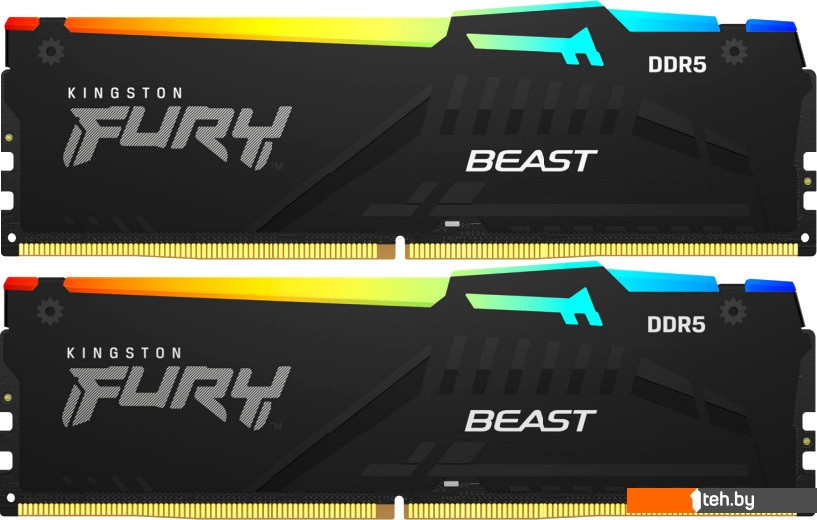  - Оперативная память Kingston FURY Beast RGB 2x32ГБ DDR5 6400 МГц KF564C32BBEAK2-64 - FURY Beast RGB 2x32ГБ DDR5 6400 МГц KF564C32BBEAK2-64