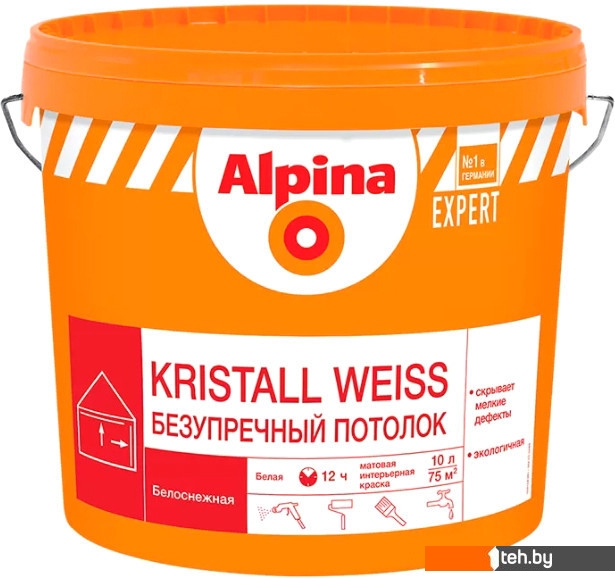  - Краски и эмали Alpina Expert Kristall Weiss 10 л (белый матовый) - Expert Kristall Weiss 10 л (белый матовый)