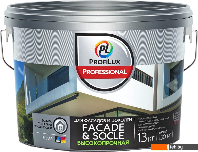  - Краски и эмали Profilux ВД Facade&Socle (13 кг, белый) - ВД Facade&Socle (13 кг, белый)