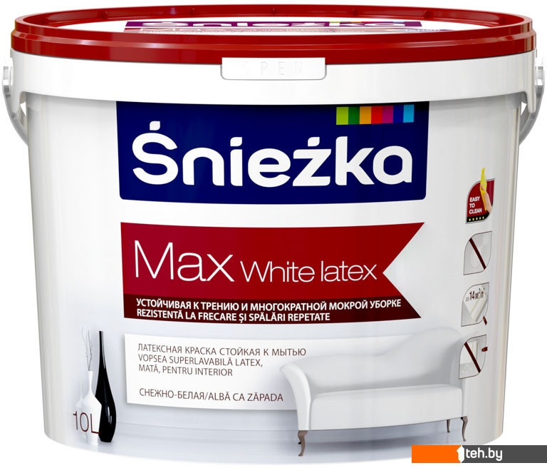  - Краски и эмали Sniezka Max White Latex 10 л (белый) - Max White Latex 10 л (белый)