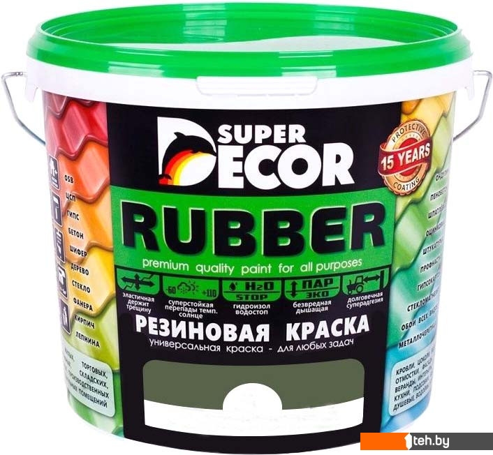 - Краски и эмали Super Decor Резиновая 12 кг (№14 изумруд) - Резиновая 12 кг (№14 изумруд)